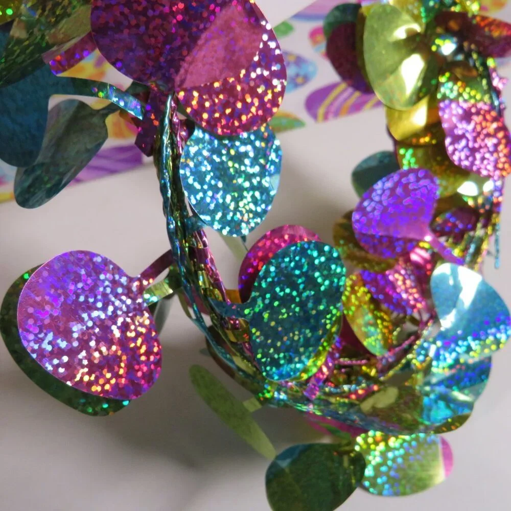 Colorful Easter Egg Table Runner, Sm Tablecloth, Hot Pad & Wire Garland